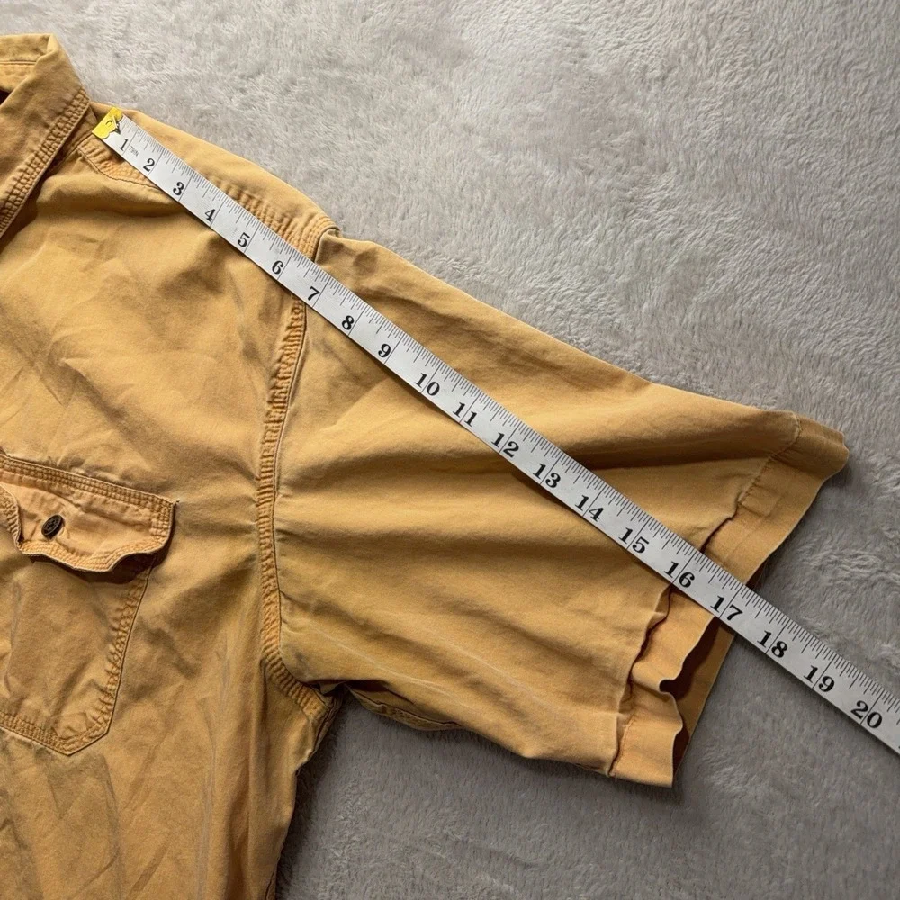 RedHead Men's XL Faded Yellow Short Sleeve Button Down Shirt Outdoors Utility - Picture 12 of 14